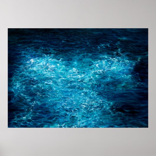 olieverfschilderij waarop golven in de oceaan of z poster (Voorkant)