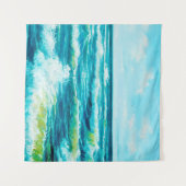 olieverfschilderij waarop golven in de oceaan of z wandkleed (Voorkant (horizontaal))