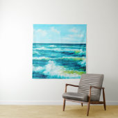 olieverfschilderij waarop golven in de oceaan of z wandkleed (In situ)