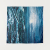 olieverfschilderij waarop golven in de oceaan of z wandkleed (Voorkant (horizontaal))