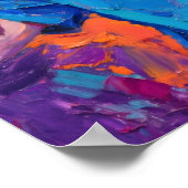 Olieverfstijl autistisch kind dat blauw draagt poster (Hoek)