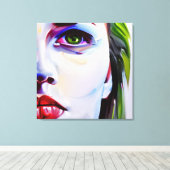 olieverfstijl | verdrietige vrouw canvas afdruk (Insitu (Houten vloer))