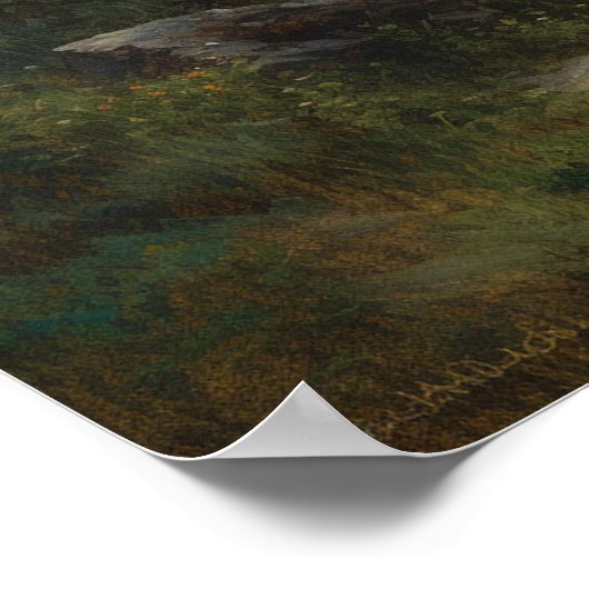 Olieverfwikkelingspad door heuvelbeug poster (Hoek)