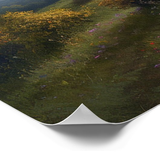 Olieverfwikkelpad naar heuvelhok poster (Hoek)