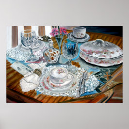 olieverschilderen nog levenspaar printlace vases c poster