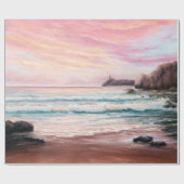 olieverschilderij van prachtige paarse zonsonderga cadeaupapier (Vlak)