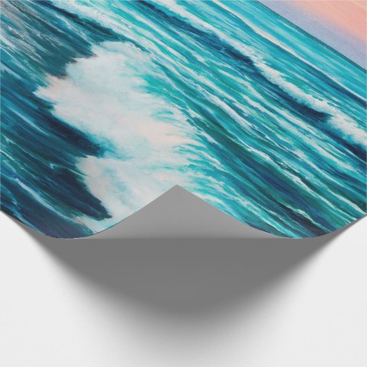 olieverschilderij van prachtige paarse zonsonderga cadeaupapier (Hoek)