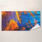 olieverschildering met mooi herfstbos op c badhanddoek (Badhanddoek)