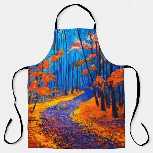 olieverschildering met mooi herfstbos op c schort (Voorkant)