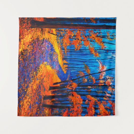 olieverschildering met mooi herfstbos op c wandkleed (Voorkant (horizontaal))