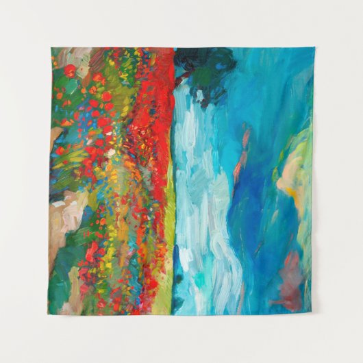 olieverschildering van bloesvelden op canvas. Coun Wandkleed (Voorkant (horizontaal))