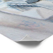 Olieverschildering van de Santorini Oia Blue-kerk Poster (Hoek)