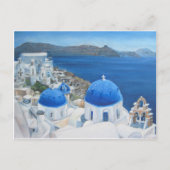 Olieverschildering van Santorini Oia Briefkaart (Voorkant)
