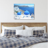 Olieverschildering van Santorini Oia Canvas Afdruk (Insitu (Slaapkamer))