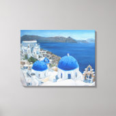 Olieverschildering van Santorini Oia Canvas Afdruk (Voorkant)