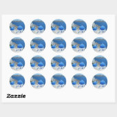Olieverschildering van Santorini Oia Ronde Sticker (Vel)