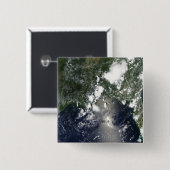 Olieverspreiding noordoost vierkante button 5,1 cm (Voorkant /achterkant)