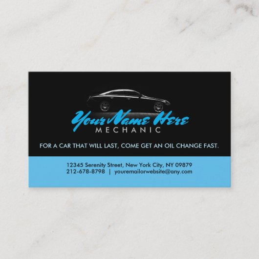 Olievervangende slogans visitekaartje (Voorkant)