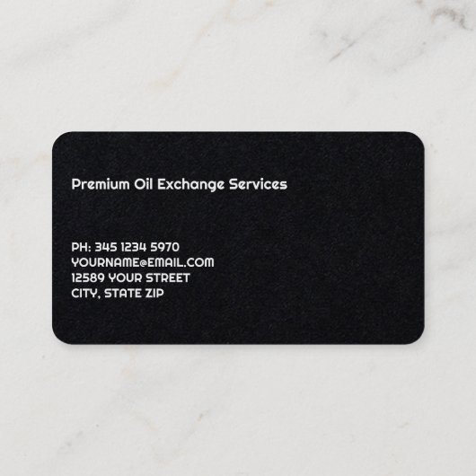 Olievervanging Visitekaartje (Achterkant)