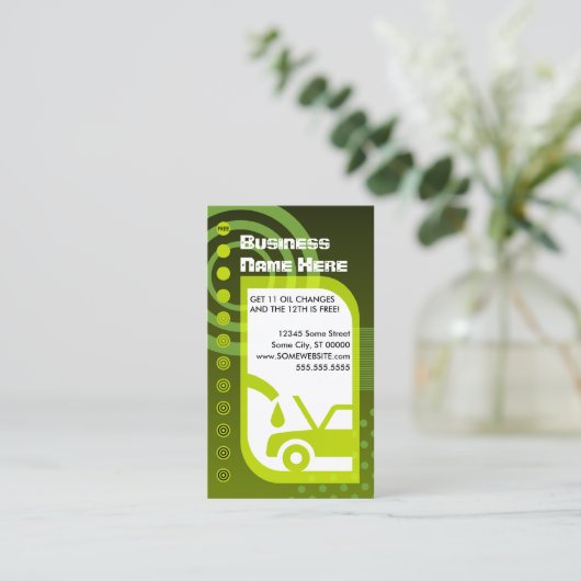 olieverversing loyaliteitsgroenen klantenkaartje (Staand voorkant)