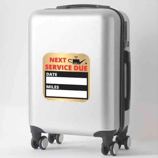 Olieverversing, volgende service due reminder sticker (Koffer)
