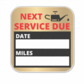 Olieverversing, volgende service due reminder sticker (Voorkant)