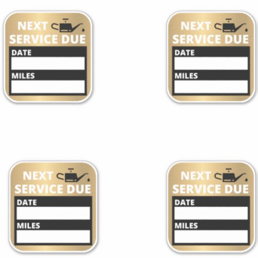 Olieverversing, volgende service due reminder sticker (Voorkant)