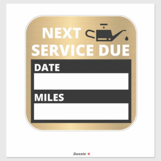 Olieverversing, volgende service due reminder sticker (Vel)