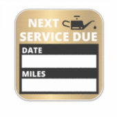 Olieverversing, volgende service due reminder sticker (Voorkant)