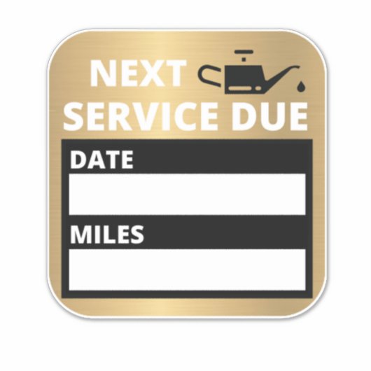 Olieverversing, volgende service due reminder sticker (Voorkant)