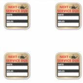 Olieverversing, volgende service due reminder sticker (Voorkant)