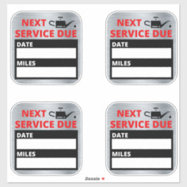 Olieverversing, volgende service due reminder sticker