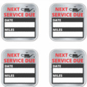 Olieverversing, volgende service due reminder sticker (Voorkant)