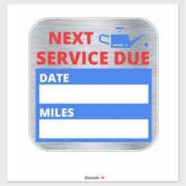 Olieverversing, volgende service due reminder sticker