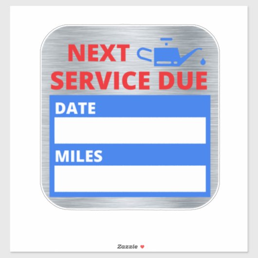 Olieverversing, volgende service due reminder sticker (Vel)