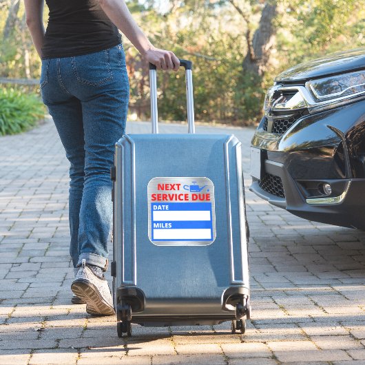 Olieverversing, volgende service due reminder sticker (Koffer Insitu)