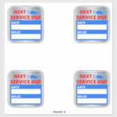 Olieverversing, volgende service due reminder sticker (Vel)