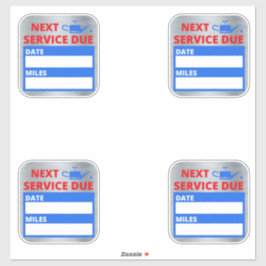 Olieverversing, volgende service due reminder sticker