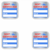 Olieverversing, volgende service due reminder sticker (Voorkant)