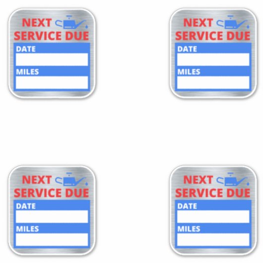 Olieverversing, volgende service due reminder sticker (Voorkant)