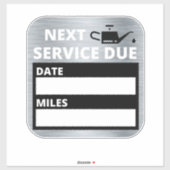 Olieverversing, volgende service due reminder sticker (Vel)