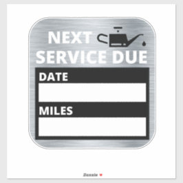 Olieverversing, volgende service due reminder sticker