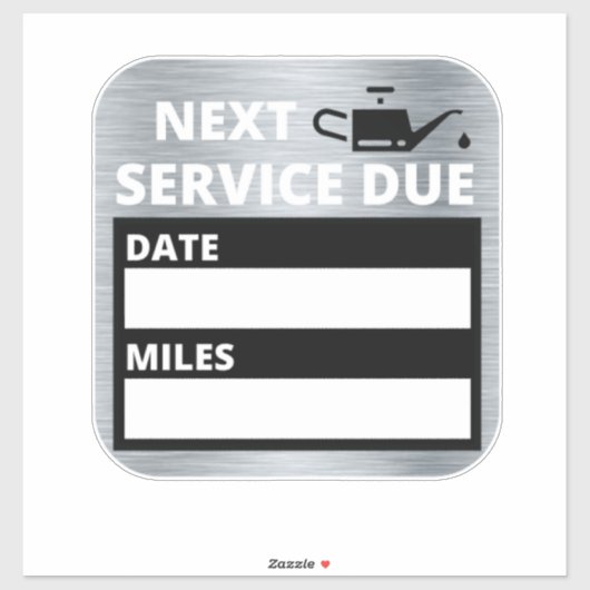 Olieverversing, volgende service due reminder sticker (Vel)