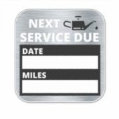 Olieverversing, volgende service due reminder sticker (Voorkant)