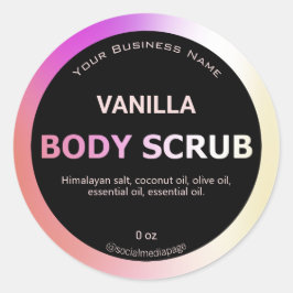 Olievlek en zwarte body scrub labels