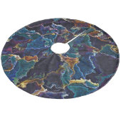 Olievlek Fleece Kerstboom Rok (Gekanteld)