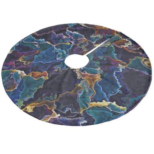 Olievlek Fleece Kerstboom Rok (Gekanteld)