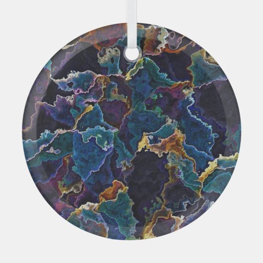Olievlek Glas Ornament (Voorkant)