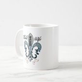 olievlek koffiemok (Voorkant links)