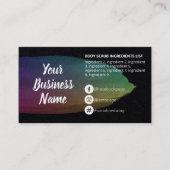 Olievlek op de zwarte injectienaaldinstructies visitekaartje (Voorkant)